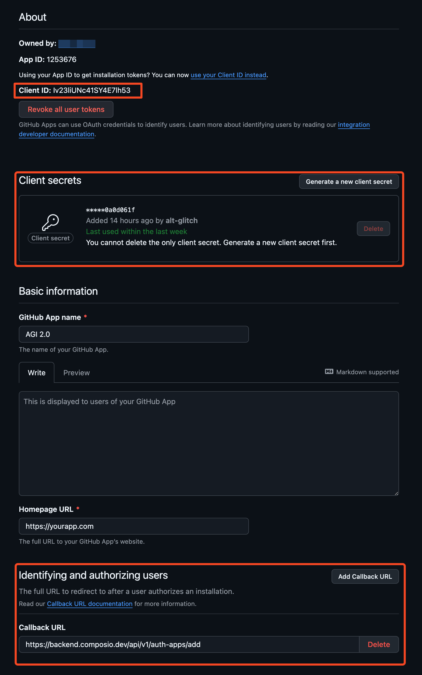 GitHub OAuth Configuration
